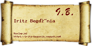 Iritz Begónia névjegykártya